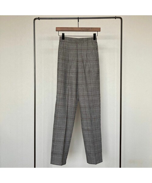 copine（コピン）の「ウエストゴムチェック柄テーパードパンツ(グレー)（その他パンツ・レディース・グレー・M）」の2枚目の写真