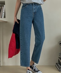 後ろバンディング加工デニムパンツ