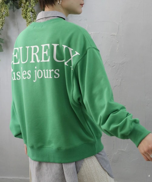 Sheson（シーズン）の「ミニ裏毛バックロゴスウェット（Tシャツ/カットソー・レディース・ホワイト/グリーン/グレー・F）」の3枚目の写真