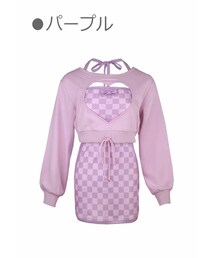 Bobon21（ボボンニジュウイチ）の「ハートくり抜きブロックチェックOP