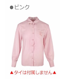 Bobon21 | Rose刺しゅうスクールシャツ風ブラウス-全２色-(シャツ/ブラウス)