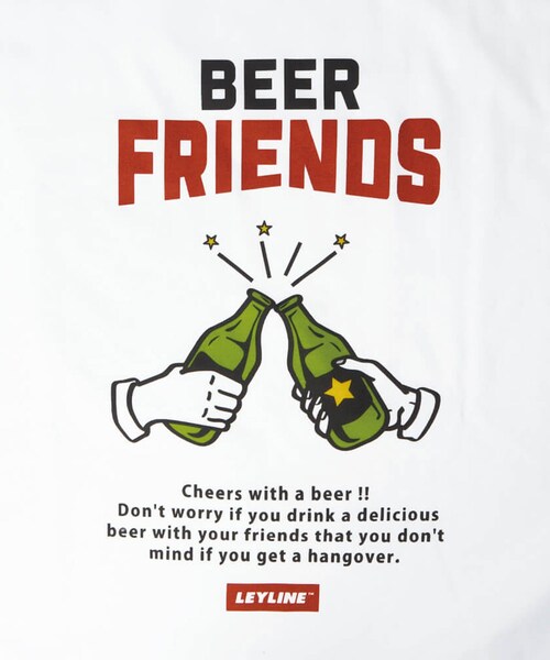 Leyline（レイライン）の「Beer friend l/s tee（Tシャツ/カットソー・レディース・ホワイト・M/L/XL）」の3枚目の写真