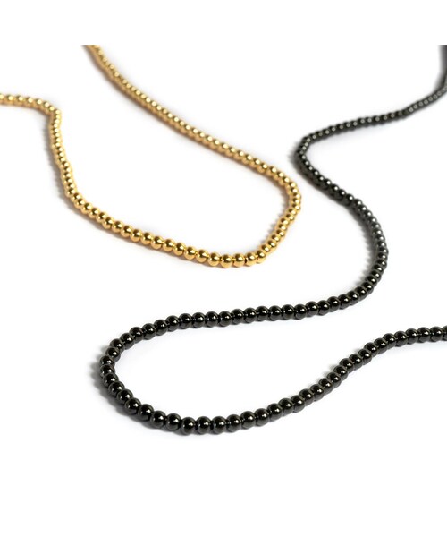Ops.（オプス）の「Silver925 Ball Chain Necklace Palmyla Long -パルミラ ロング-（ネックレス・レディース・ゴールド/ブラック・ONE SIZE）」の3枚目の写真
