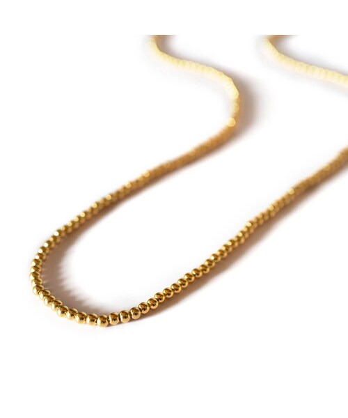 Ops.（オプス）の「Silver925 Ball Chain Necklace Palmyla Long -パルミラ ロング-（ネックレス・レディース・ゴールド/ブラック・ONE SIZE）」の2枚目の写真