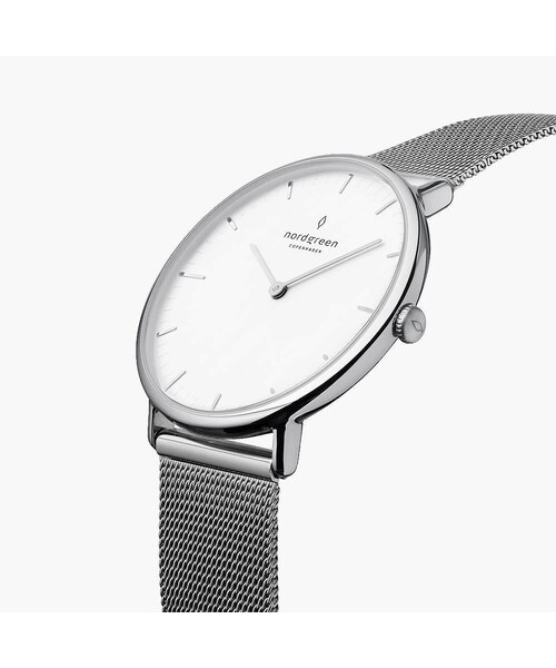 nordgreen(ノードグリーン)の「Native - ホワイトダイヤル メッシュストラップ(アナログ腕時計・レディース・シルバー/ローズゴールド/ゴールド/ガンメタル・32mm/28mm/36mm/40mm)」の1枚目の写真