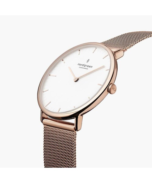 nordgreen(ノードグリーン)の「Native - ホワイトダイヤル メッシュストラップ(アナログ腕時計・レディース・シルバー/ローズゴールド/ゴールド/ガンメタル・32mm/28mm/36mm/40mm)」の2枚目の写真