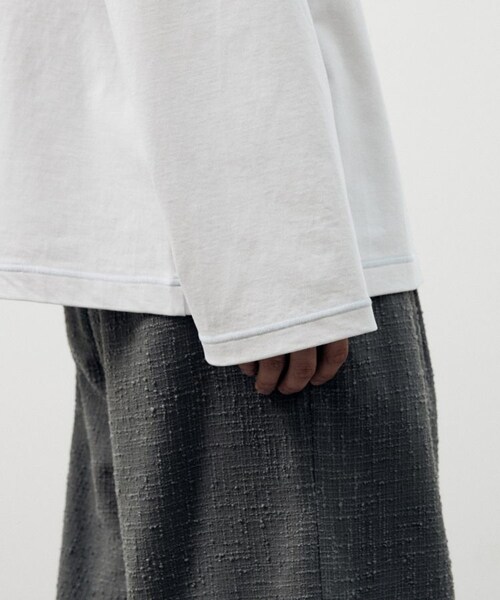 LIDNM（リドム）の「HARD TWISTED LS TEE（Tシャツ/カットソー・メンズ・グレー/ホワイト・M/L）」の8枚目の写真