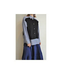 blanc basque | レイヤードストライプシャツ(シャツ/ブラウス)