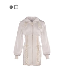 Bobon21 | ゆるピタハートZIPロングパーカー-全２色-(パーカー)