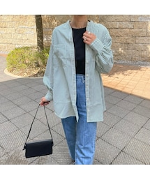 copine | ストライプバンドカラービッグシャツ(2color)(シャツ/ブラウス)