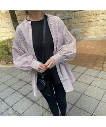 copine | ストライプバンドカラービッグシャツ(2color)(シャツ/ブラウス)