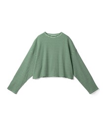 GRL | ボーダー柄ショート丈リブトップス(Tシャツ/カットソー)