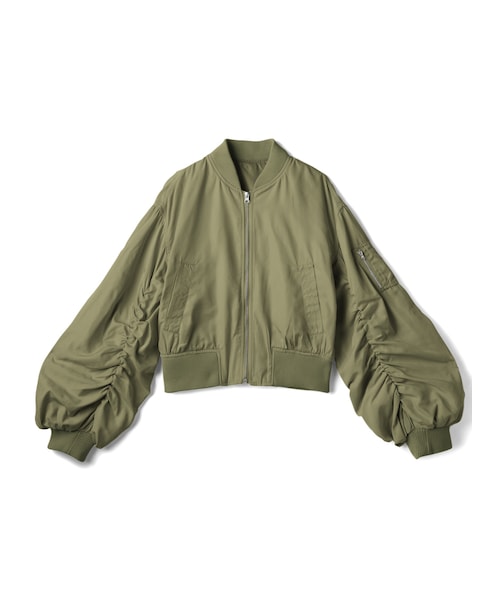 GRL(グレイル)の「ボリュームスリーブショート丈ブルゾン(ブルゾン・レディース・ブラック/カーキ・M)」の2枚目の写真