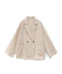 GRL（グレイル）の「コットンリネン混ダブルボタンジャケット（テーラードジャケット・レディース）」