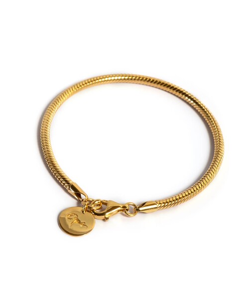 Ops.（オプス）の「Silver925 Thick Snake Chain Bracelet -べネックバルキー ブレスレット-（ブレスレット・レディース・シルバー/イエローゴールド・ONE SIZE）」の2枚目の写真