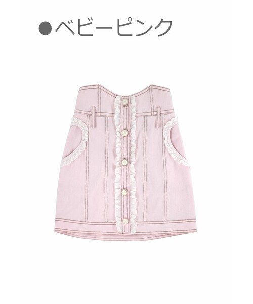 Bobon21（ボボンニジュウイチ）の「Sweetガーリーデニムタイトミニスカート-全２色-（デニムスカート・レディース・ブルー/ピンク・S/M/L）」の2枚目の写真