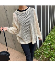 copine | メッシュ編み長袖トップス(2color)(ニット/セーター)