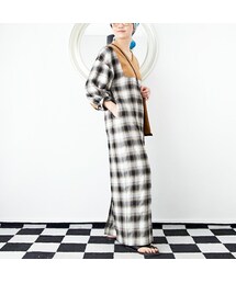 L'Ancre (アンカー）ネルチェックオールドジャンプスーツ