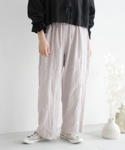 Crisp（クリスプ）の「シアーレースパンツ[c2R3088]（その他パンツ・レディース・アイボリー/パープル・FREE）」の2枚目の写真