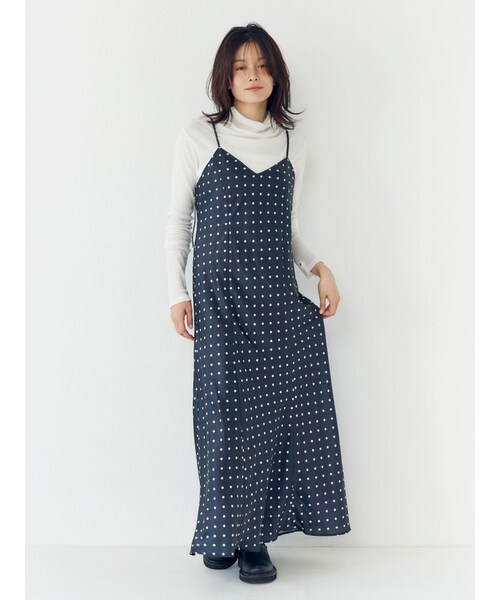 Ungrid（アングリッド）の「フィットフレアキャミワンピース（ワンピース・レディース・オフホワイト/ブラック/ミックス・F）」の3枚目の写真