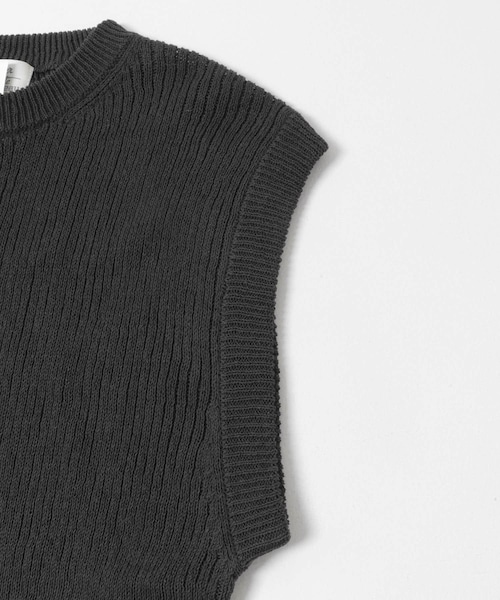 かぐれ(カグレ)の「Charpentier de vaisseu COTTON NO-SLEEVE KNIT(ベスト・レディース・D.GRY/L.YEL・1)」の3枚目の写真