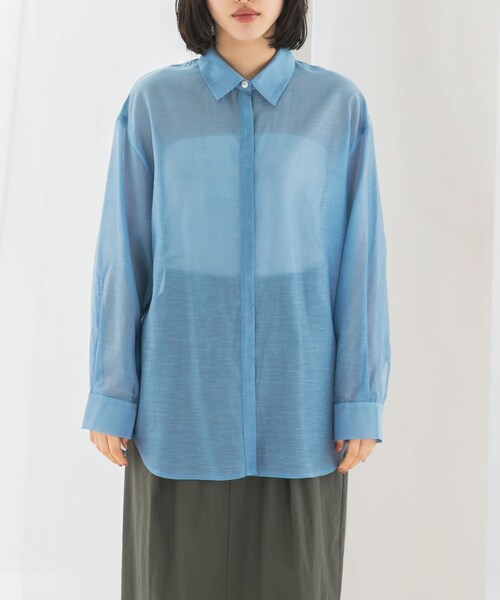 URBAN RESEARCH ROSSO（アーバンリサーチロッソ）の「リネンタッチイージーケアオーバーシャツ（シャツ/ブラウス・レディース・WHITE/LEMON/BLUE/NAVY・FREE）」の17枚目の写真