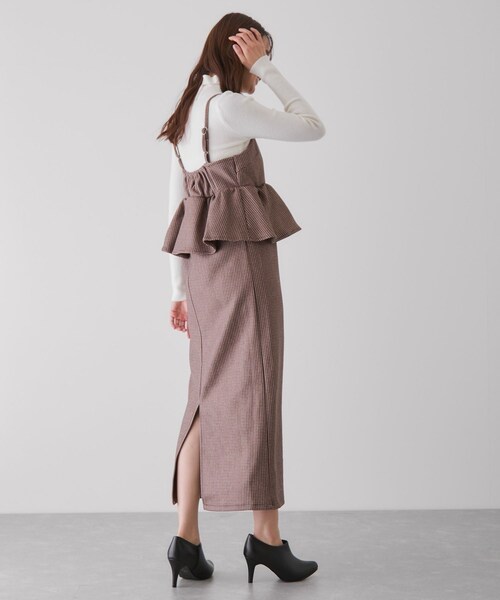 Jayro（ジャイロ）の「チェック柄ペプラムワンピース（ワンピース・レディース・ブラック系/グレー/ブラウン・M）」の21枚目の写真