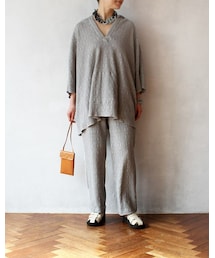 L'Ancre | L'Ancre (アンカー）ケーブルジャガードイージーパンツ(その他パンツ)