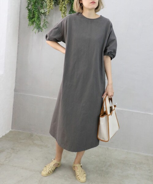 Sheson(シーズン)の「ライトツイル3WAYワンピース(ワンピース・レディース・ホワイト/ベージュ/グレー・F)」の2枚目の写真