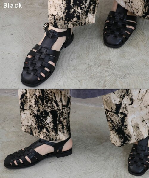 Sheson（シーズン）の「グルカサンダル（サンダル・レディース・ベージュ/ブラック・24.0cm）」の2枚目の写真