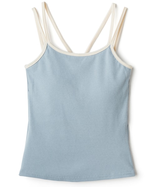 GRL（グレイル）の「パット付き配色パイピングキャミソール（キャミソール・レディース・ブラウン/アイボリー/ブルー・M）」の3枚目の写真