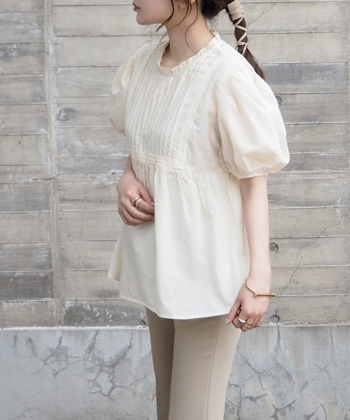 ゆんち　LAULEN Tuck flare blouse ブラック LAULEN（ローレン）の「pin tuck flare blouse（シャツ/ブラウス