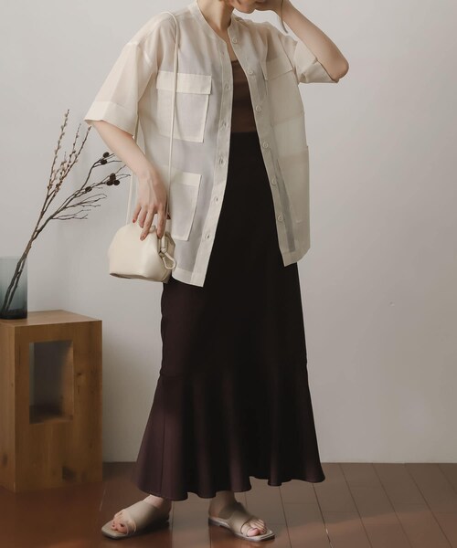 SENSE OF PLACE by URBAN RESEARCH（センスオブプレイスバイアーバンリサーチ）の「シアーミリタリージャケット（ミリタリージャケット・レディース・BROWN/IVORY・one）」の9枚目の写真