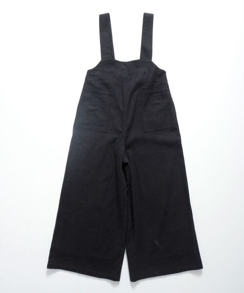 Crisp（クリスプ）の「ナチュラルワイドサロペット[c2R3042]（サロペット/オーバーオール・レディース・ブラック/ホワイト・FREE）」の4枚目の写真