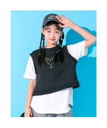 ZIDDY | 【ニコ☆プチ掲載】 ネックレス付き ベスト レイヤード風 Tシャツ (130~160cm)(Tシャツ/カットソー)