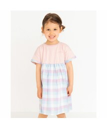 Noeil aime BeBe | ポケット 付き チェック柄 切り替え 天竺 ワンピース (80~130cm)(ワンピース)