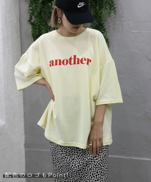 Sheson(シーズン)の「オーバーサイズanother Tee(Tシャツ/カットソー・レディース・ホワイト/イエロー/ブラック・F)」の3枚目の写真