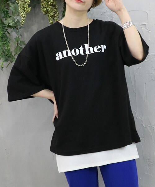 Sheson(シーズン)の「オーバーサイズanother Tee(Tシャツ/カットソー・レディース・ホワイト/イエロー/ブラック・F)」の2枚目の写真