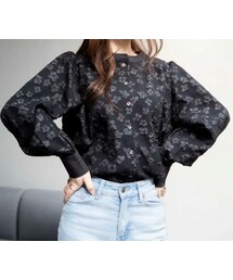 OLUPIC | 立体刺繍花柄スタンドネックブラウス(シャツ/ブラウス)