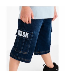 WASK | 5.5分丈 ロゴ刺繍 デニム ニット パンツ (100~160cm)(デニムパンツ)