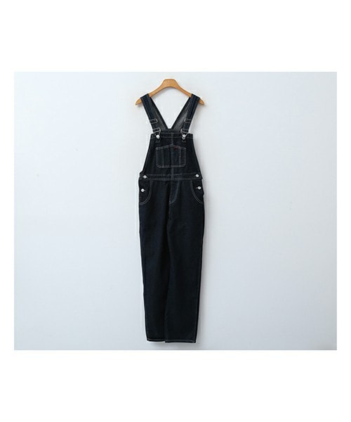 ENVYLOOK(エンビールック)の「ホワイトステッチダークデニムサロペット(サロペット/オーバーオール・レディース・그외・FREE(44-66))」の1枚目の写真