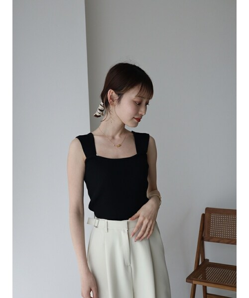neam（ニーム）の「RIB KNIT TANK TOP（タンクトップ・レディース・ホワイト/グリーン/ブラック・free）」の2枚目の写真