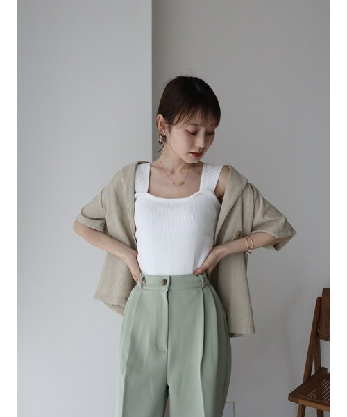 neam（ニーム）の「RIB KNIT TANK TOP（タンクトップ・レディース・ホワイト/グリーン/ブラック・free）」の5枚目の写真