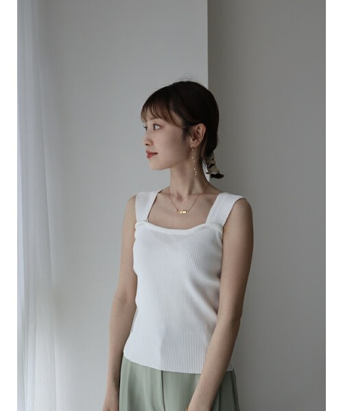 neam（ニーム）の「RIB KNIT TANK TOP（タンクトップ・レディース・ホワイト/グリーン/ブラック・free）」の7枚目の写真