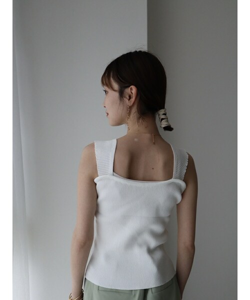 neam（ニーム）の「RIB KNIT TANK TOP（タンクトップ・レディース・ホワイト/グリーン/ブラック・free）」の9枚目の写真