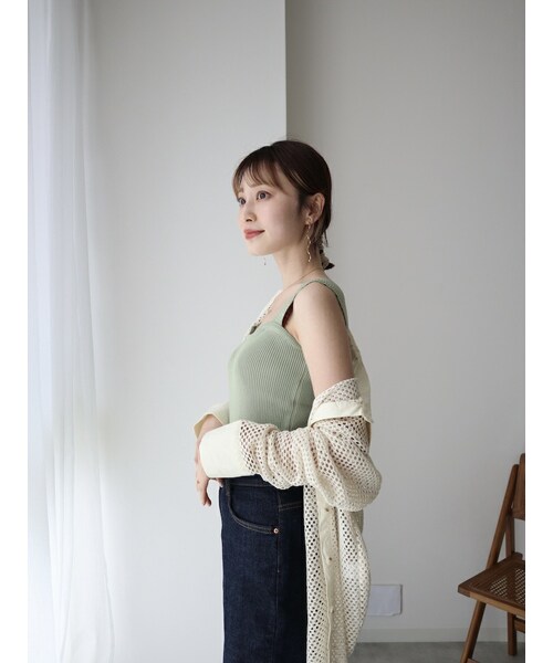 neam（ニーム）の「RIB KNIT TANK TOP（タンクトップ・レディース・ホワイト/グリーン/ブラック・free）」の13枚目の写真
