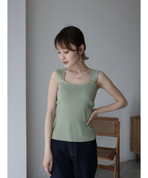 neam（ニーム）の「RIB KNIT TANK TOP（タンクトップ・レディース・ホワイト/グリーン/ブラック・free）」の14枚目の写真