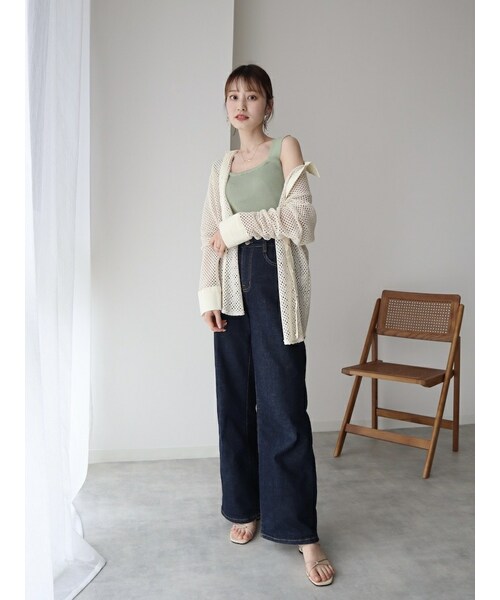 neam（ニーム）の「RIB KNIT TANK TOP（タンクトップ・レディース・ホワイト/グリーン/ブラック・free）」の18枚目の写真