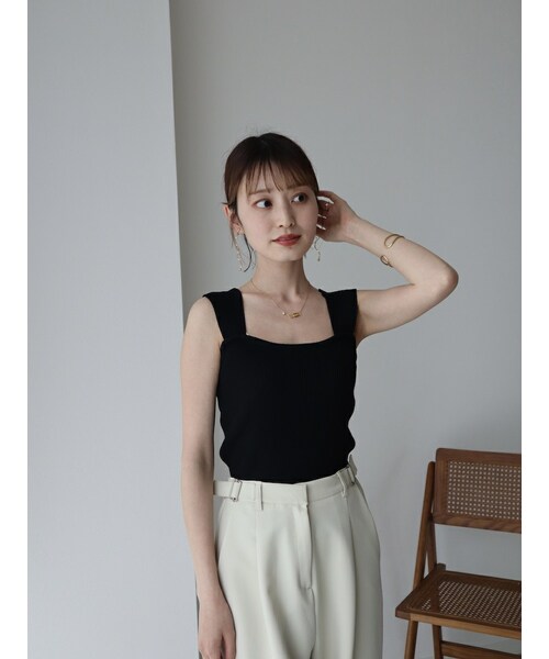 neam（ニーム）の「RIB KNIT TANK TOP（タンクトップ・レディース・ホワイト/グリーン/ブラック・free）」の21枚目の写真