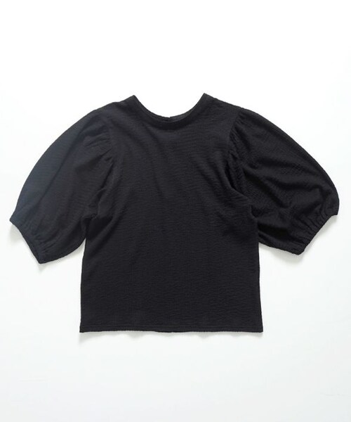 Crisp（クリスプ）の「ジャカードバルーンTシャツ[S1R340]（Tシャツ/カットソー・レディース・ブラック/アイボリー・FREE）」の4枚目の写真